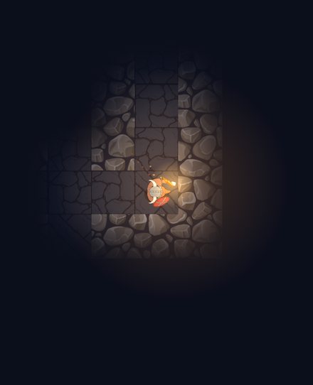 Ragnar in a corridor, the way behind him already fading into darkness