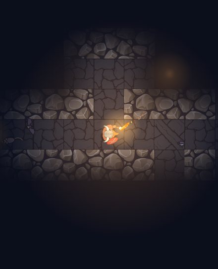 A rat, a bat and a beetle startled at the edge of the torchlight